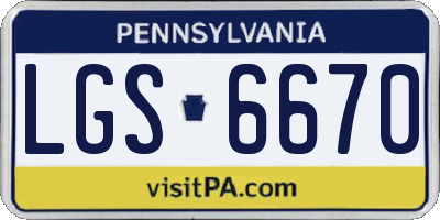 PA license plate LGS6670