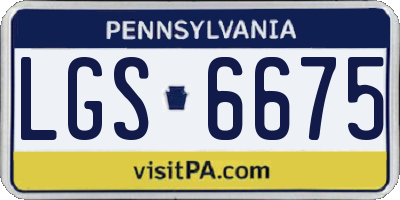 PA license plate LGS6675