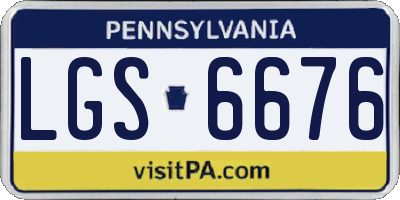 PA license plate LGS6676