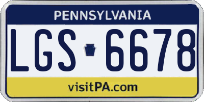 PA license plate LGS6678