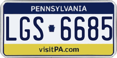 PA license plate LGS6685