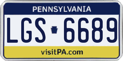PA license plate LGS6689