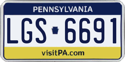 PA license plate LGS6691