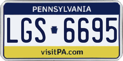 PA license plate LGS6695