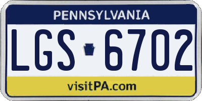 PA license plate LGS6702