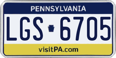 PA license plate LGS6705