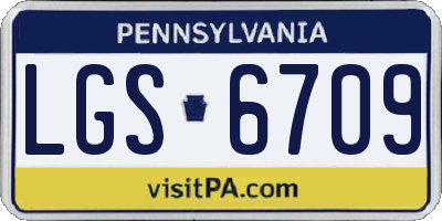 PA license plate LGS6709