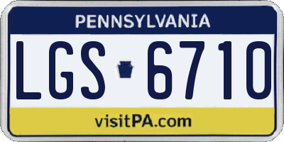 PA license plate LGS6710