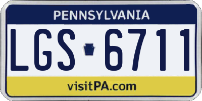 PA license plate LGS6711