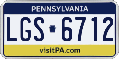 PA license plate LGS6712