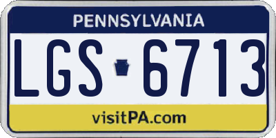PA license plate LGS6713