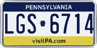 PA license plate LGS6714