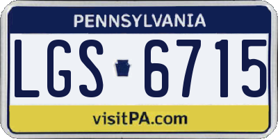PA license plate LGS6715