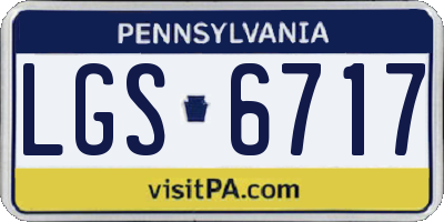 PA license plate LGS6717