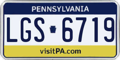 PA license plate LGS6719