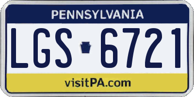 PA license plate LGS6721