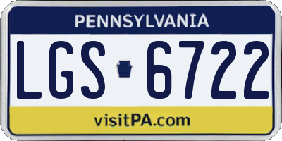 PA license plate LGS6722