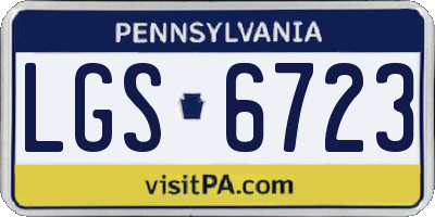 PA license plate LGS6723