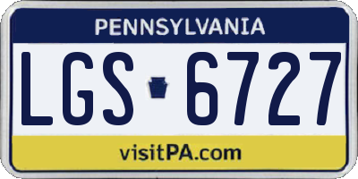 PA license plate LGS6727