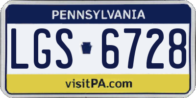 PA license plate LGS6728