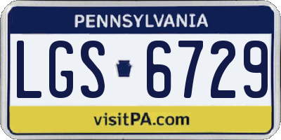 PA license plate LGS6729