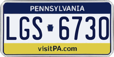 PA license plate LGS6730