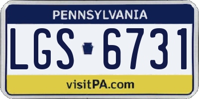 PA license plate LGS6731