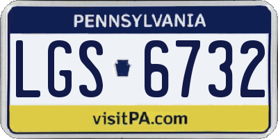 PA license plate LGS6732