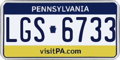 PA license plate LGS6733