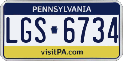 PA license plate LGS6734