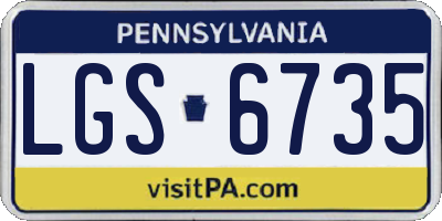 PA license plate LGS6735