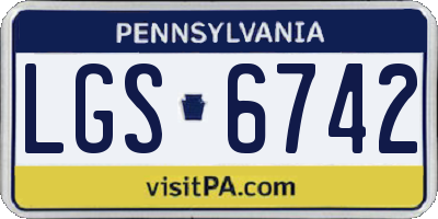 PA license plate LGS6742