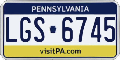 PA license plate LGS6745