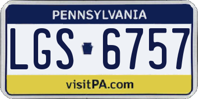 PA license plate LGS6757