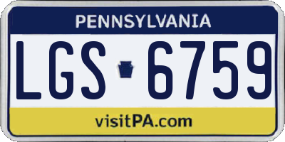 PA license plate LGS6759