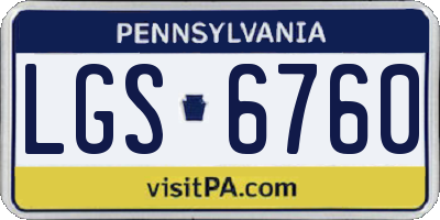 PA license plate LGS6760