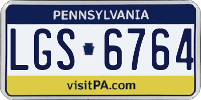 PA license plate LGS6764