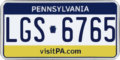 PA license plate LGS6765