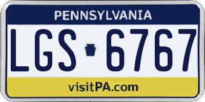 PA license plate LGS6767
