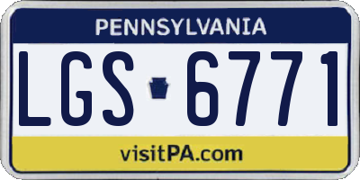 PA license plate LGS6771