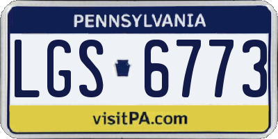 PA license plate LGS6773
