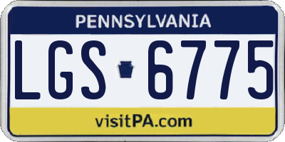 PA license plate LGS6775