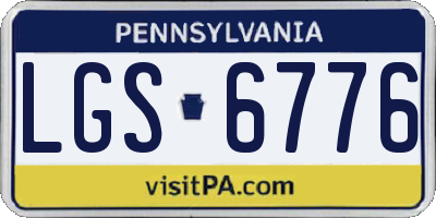 PA license plate LGS6776