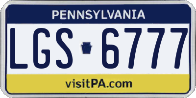 PA license plate LGS6777
