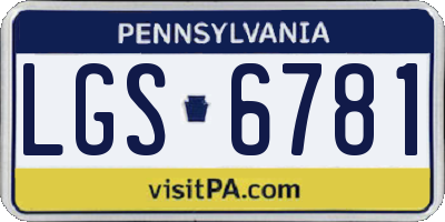 PA license plate LGS6781