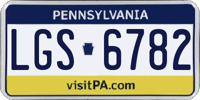 PA license plate LGS6782