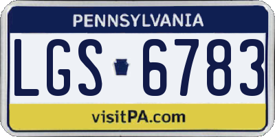 PA license plate LGS6783