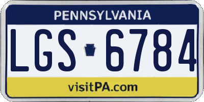 PA license plate LGS6784