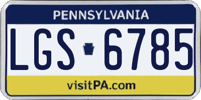 PA license plate LGS6785