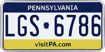 PA license plate LGS6786